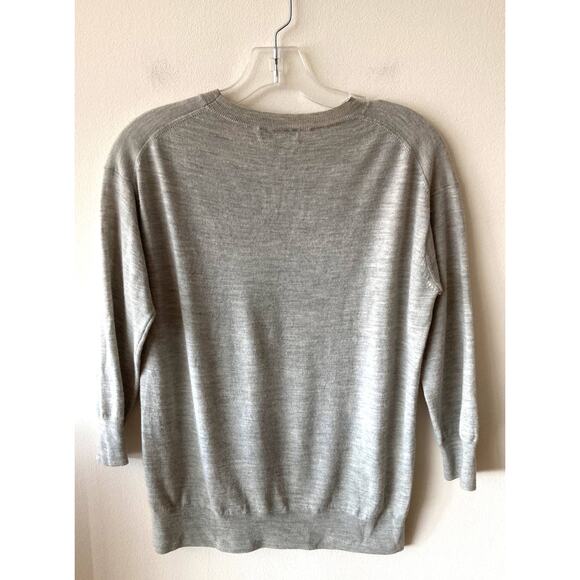 J. Crew Merino Wool Exclamation Point Sweater Gray Size Small - Picture 4 of 6